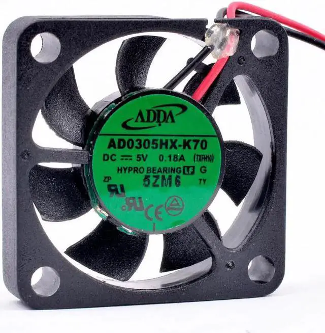 Alt view image 3 of 3 - AD0305HX-K70 30mm fan 3cm 3006 30x30x6mm DC5V 0.18A miniature and very thin USB large air volume cooling fan