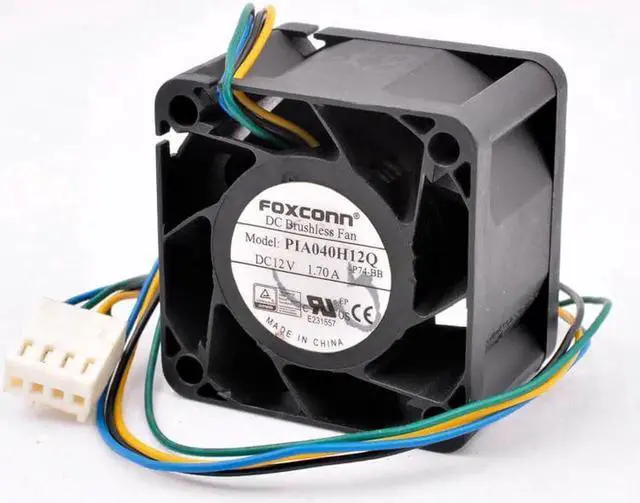 Alt view image 4 of 4 - PIA040H12Q 4cm 40mm fan 40x40x28mm DC12V 1.70A 4 wires 4pin high-volume cooling fan for server power supply