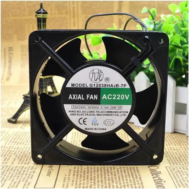 Alt view image 2 of 4 - G12038HA2B-7P Cooling Fan 220V 0.14A 24W 220v Welding Machine Fan cooling fan