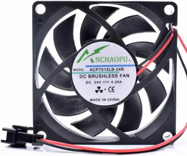 Alt view image 4 of 4 - ANCHAOPU ACP7015LB-24B 7cm 70mm 7015 70x70x15mm DC24V 0.25A double ball inverter large air volume cooling fan