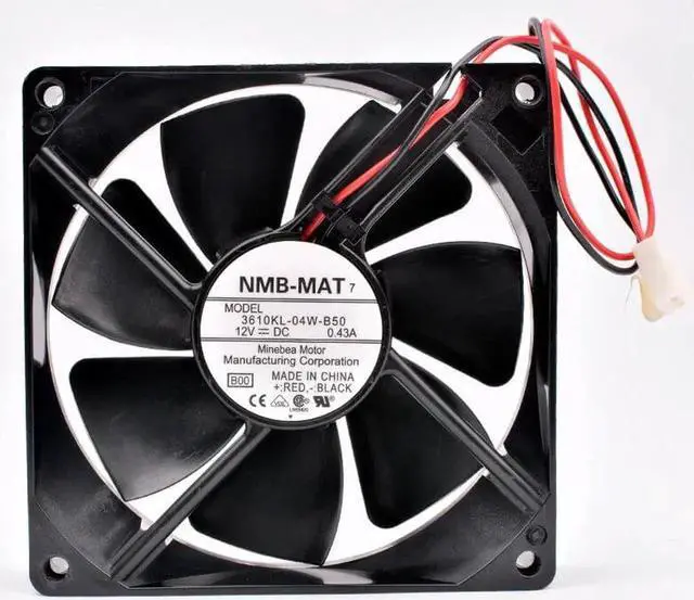 Alt view image 3 of 4 - 3610KL-04W-B50 9cm 92mm fan 92x92x25mm DC12V 0.43A 2 wires 2pin double balls large air volume cooling fan for UPS power supply