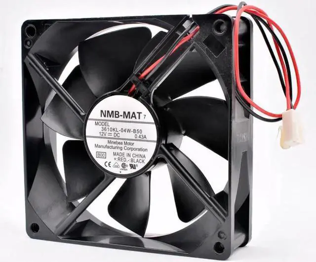 Alt view image 2 of 4 - 3610KL-04W-B50 9cm 92mm fan 92x92x25mm DC12V 0.43A 2 wires 2pin double balls large air volume cooling fan for UPS power supply