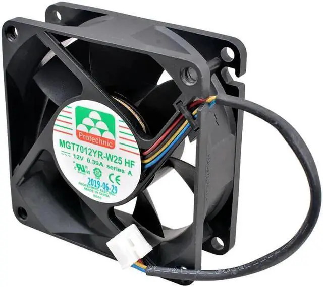Alt view image 3 of 4 - MGT7012YR-W25 HF 7cm 70mm fan 70x70x25mm DC12V 0.39A 4 lines 4pin cooling fan for server chassis power supply