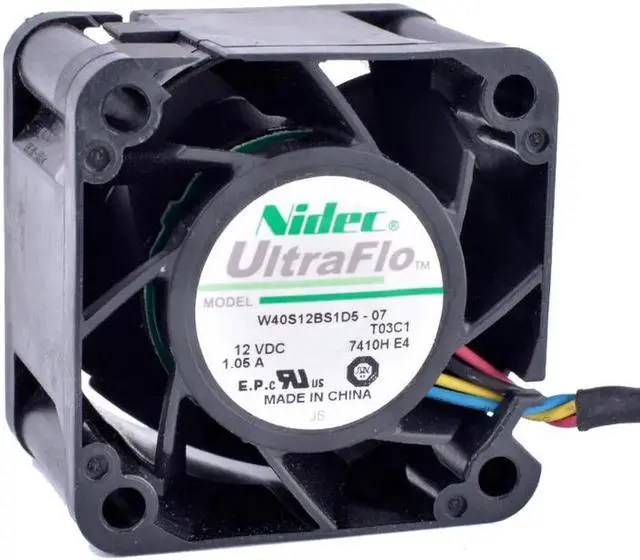 Alt view image 3 of 4 - W40S12BS1D5-07 4cm 4028 40mm 12V 1.05A 4-line large air flow server power cooling fan