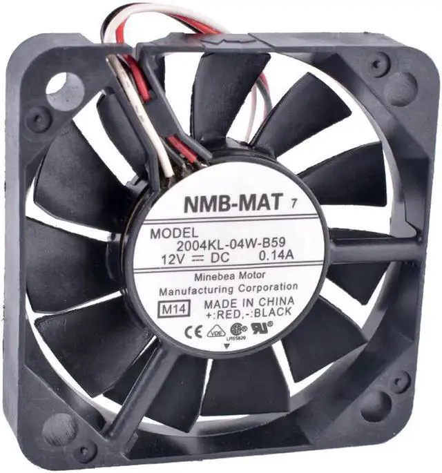 Alt view image 4 of 4 - 2004KL-04W-B59 5cm 5010 50x50x10mm 12V 0.14A Double ball bearing 3-wire cooling fan