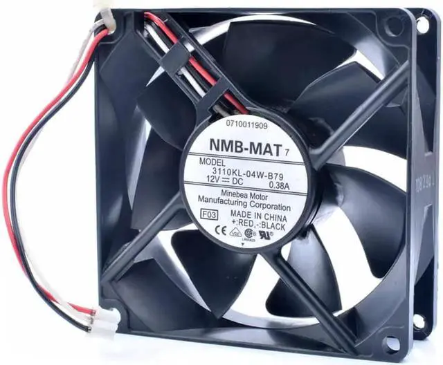 Alt view image 3 of 4 - 3110KL-04W-B79 8cm 8025 80mm fan 80x80x25mm 12V 0.38A Inverter power supply cooling fan