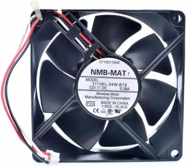 Alt view image 2 of 4 - 3110KL-04W-B79 8cm 8025 80mm fan 80x80x25mm 12V 0.38A Inverter power supply cooling fan