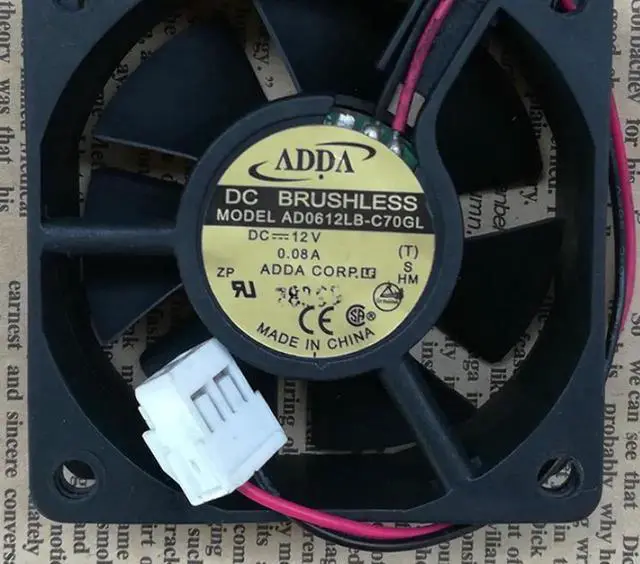 Main image of ADDA AD0612LB-C70GL 6020 6CM/cm fan 12V 0.08A 2-wire cooling fan
