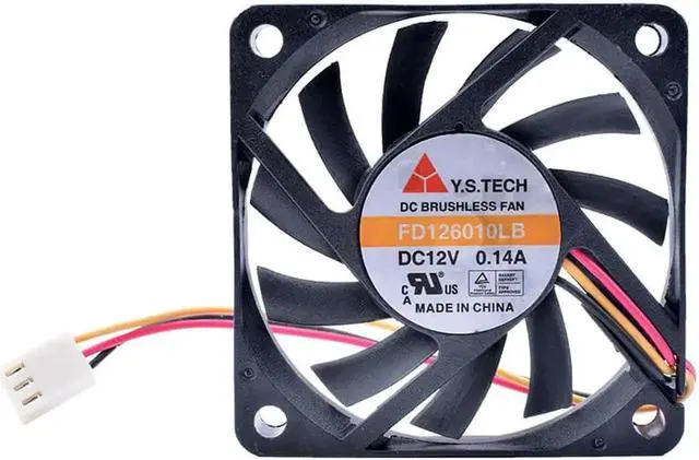 Alt view image 3 of 4 - FD126010LB 6cm 60mm 6010 12V 0.14A Computer CPU 3pin Silent Cooling Fan