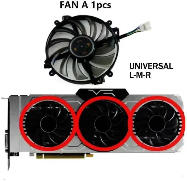 Alt view image 3 of 6 - Graphics Card Cooling Fans Suitable forPNY GTX 1070 1080 XLR8 8GB Gaming Series Desktop FD7010H12D 75mm 12V 0.25A 4Pin Video Card Cooler Fans GPU Fan (Fan-A)