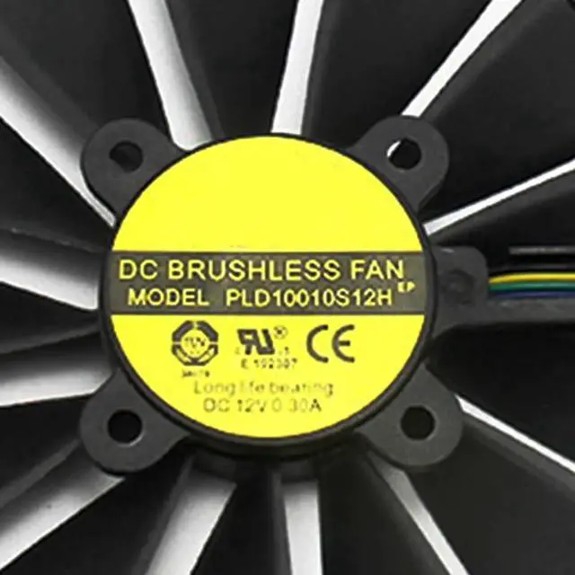 Alt view image 3 of 6 - Graphics Card Cooling Fans Suitable forASUS ROG Strix RX 470 570 Gaming ROG Strix GTX 1050 1050Ti Gaming Dual RX 580 Series Desktop PLD10010S12H 95mm 12V 0.25A 4Pin GPU Fan (Fan-A)