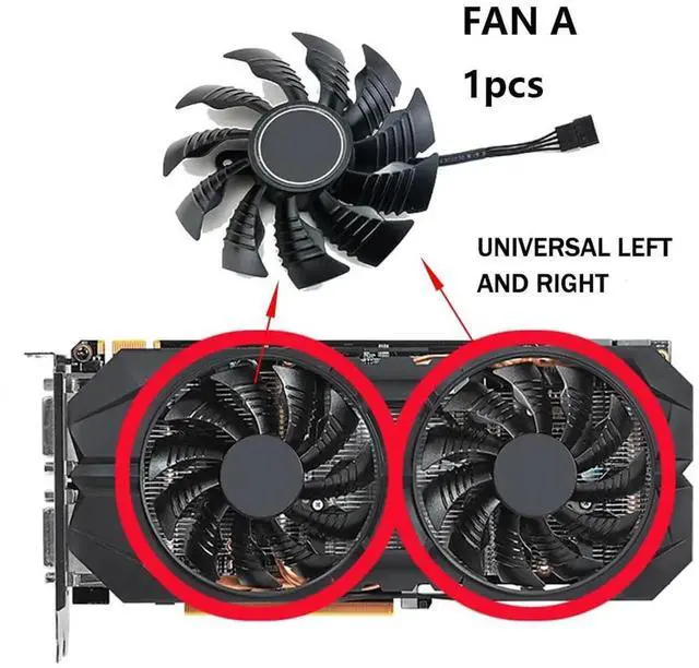 Alt view image 5 of 6 - Graphics Card Cooling Fans Suitable forGigabyte GTX 950 960 GV N950 N960 Series Desktop T12915SU 12V 0.50A 87mm 4Pin Video Card Cooler Fans GPU Fan (Fan-A)