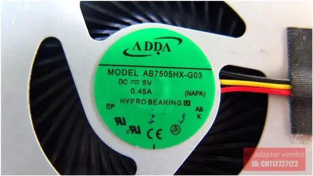 Alt view image 5 of 6 - ADDA original laptop fan AB7505HX-G03 5V 0.40A NAPA fan DFS531005PL0T