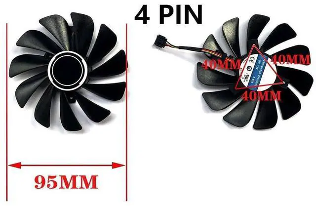 Alt view image 4 of 6 - Graphics Card Cooling Fans Suitable forASROCK RX 5500XT Challenger ITX Series Desktop CF1010U12S 95mm 12V 0.45A 4Pin Video Card Cooler Fans GPU Fan