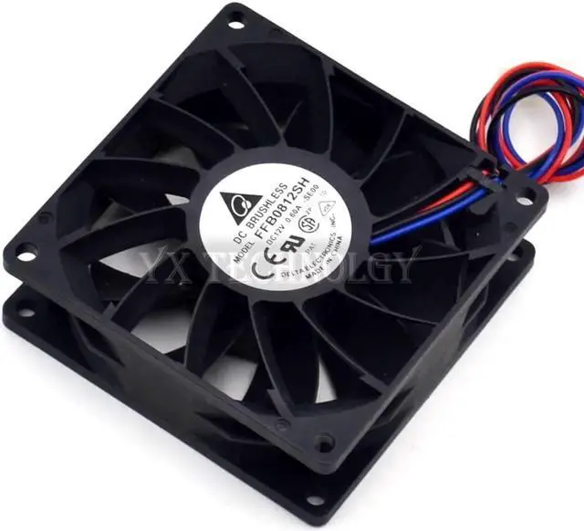 Alt view image 5 of 6 - Delta and inverter fan FFB0812SH 8025 12V big fan pressure 80*80*25mm