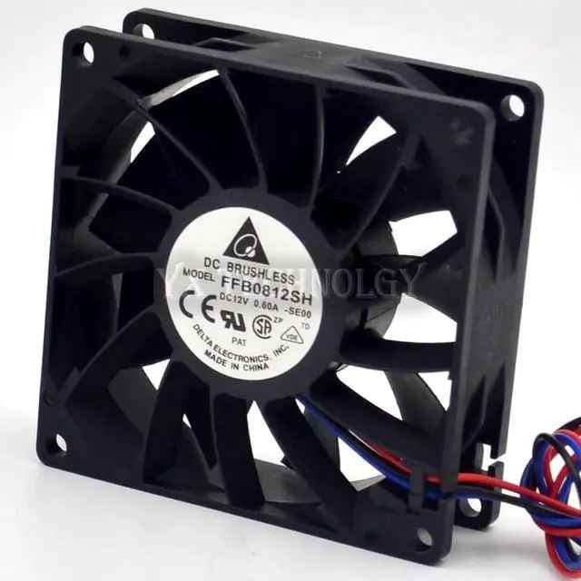 Alt view image 4 of 6 - Delta and inverter fan FFB0812SH 8025 12V big fan pressure 80*80*25mm