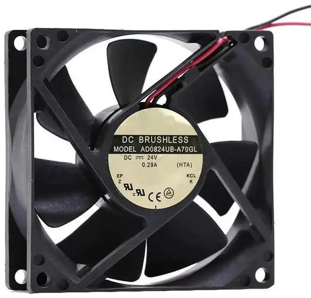 Alt view image 2 of 4 - DC24V 0.29A AD0824UB-A70GL 8025 8cm 2-wire inverter cooling fan