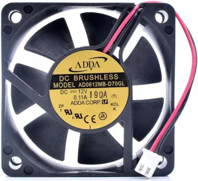 Alt view image 2 of 4 - AD0612MB-D70GL 6cm 6015 12V 0.11A 2pin power charger silent cooling fan