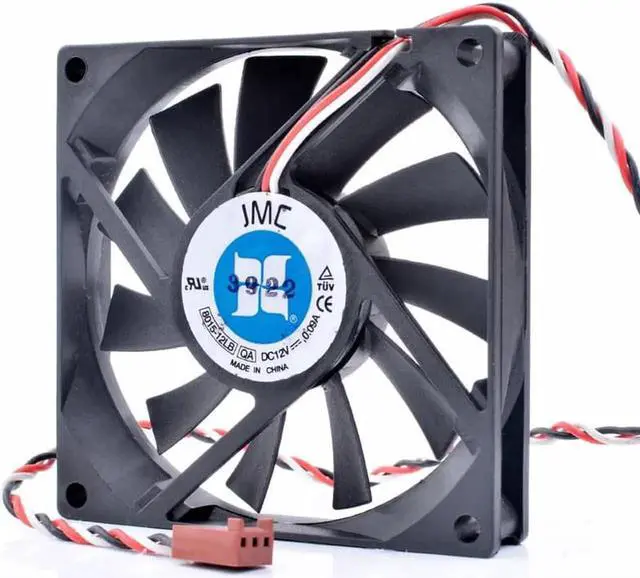 Alt view image 3 of 4 - JMC 8015-12LB 8cm 8015 12V 0.09A speed monitoring mute computer chassis CPU cooling fan