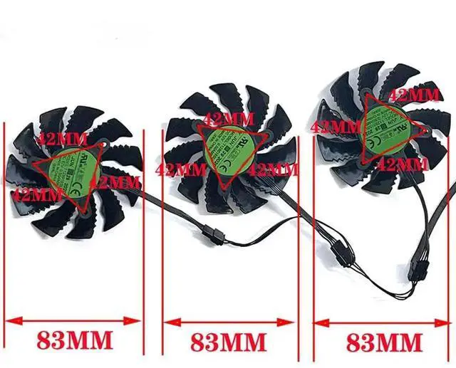 Alt view image 3 of 6 - Graphics Card Cooling Fans Suitable forGigabyte RX 6800 6800XT 6900 6900XT Gaming RTX 3070 Eagle Series Desktop T128015SU 83mm 12V 0.50A 4Pin Video Card Cooler Fans GPU Fan (Fan-B)