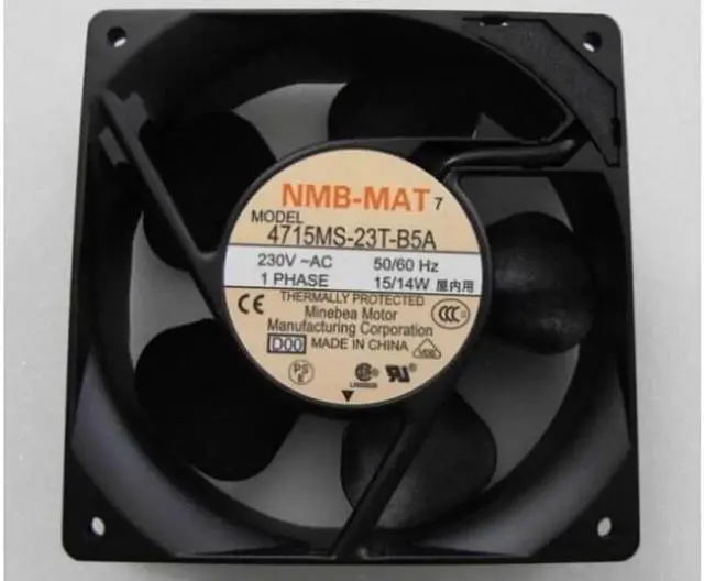 Alt view image 2 of 2 - Genuine new NMB1238 230V 12CM axial fan 4715MS-23T-B5A overheat protection fan