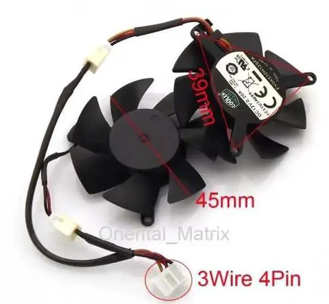 Main image of FY04510H12SAA 12V 0.2A 4Pin 3Wire 45mm 39 * 39 * 39mm for R6450 6570 6670 Graphics/Video Card Cooler Cooling Fan