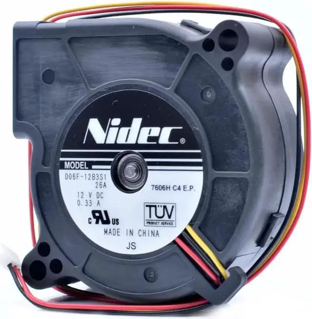 Alt view image 2 of 4 - D06F-12B3S1 6cm 6025 60mm 12V 0.33A 3-line turbo blower cooling fan