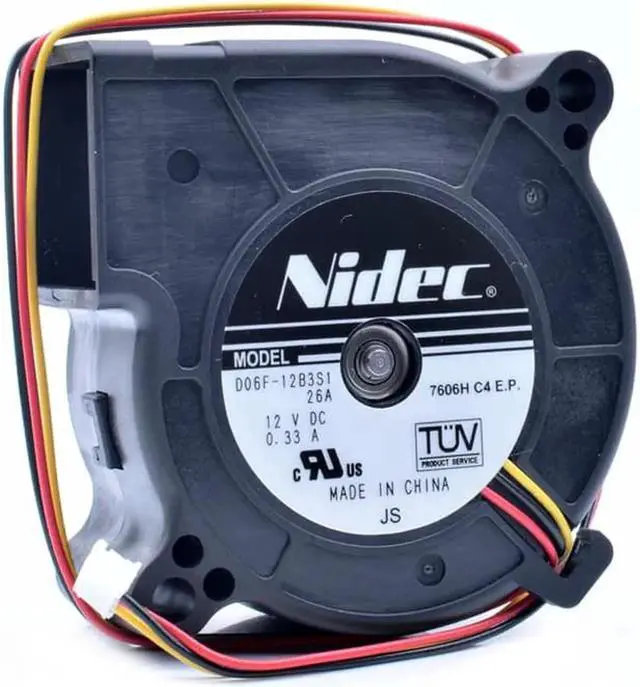 Alt view image 3 of 4 - D06F-12B3S1 6cm 6025 60mm 12V 0.33A 3-line turbo blower cooling fan