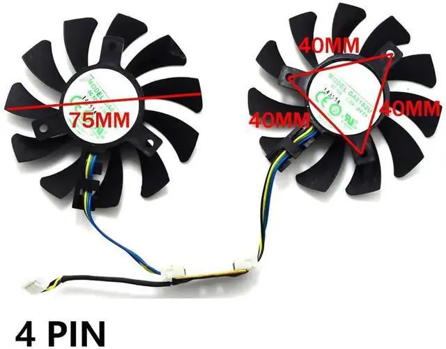 Alt view image 3 of 6 - Graphics Card Cooling Fans Suitable forZOTAC GeForce GTX 970 Series Desktop GA81S2U GA81O2U 75mm 12V 0.38A 4Pin Video Card Cooler Fans GPU Fan (2PCS)