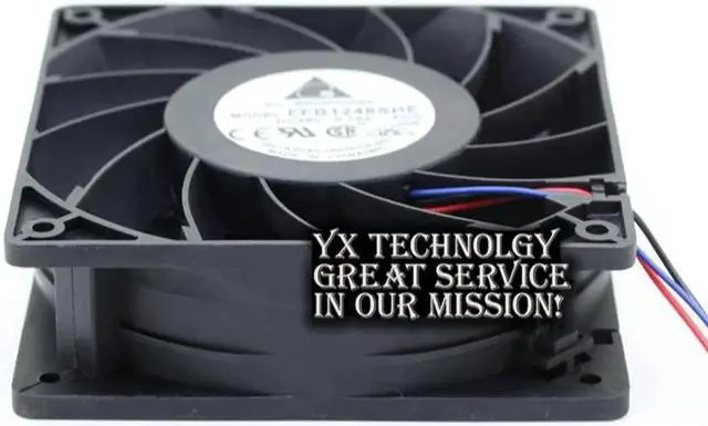 Alt view image 3 of 6 - Delta and in FFB1248SHE 12038 12 cm 48v 0.57A double ball speed cooling fan 120*120*38mm