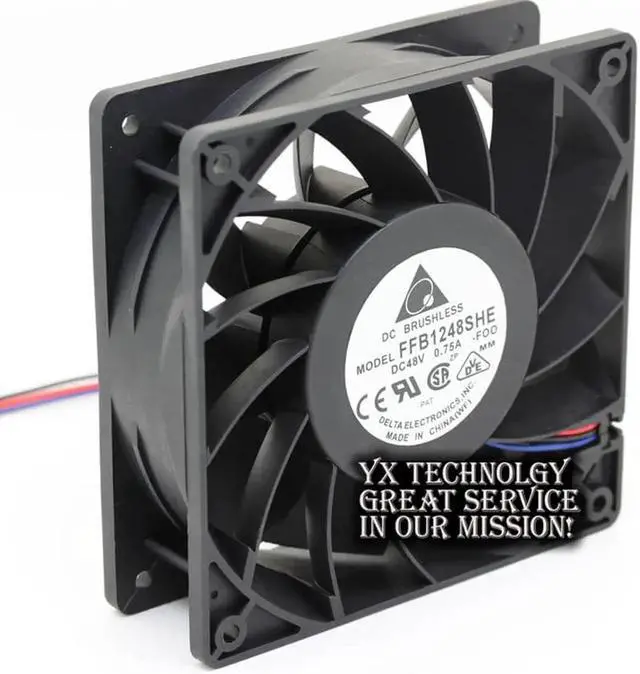Alt view image 6 of 6 - Delta and in FFB1248SHE 12038 12 cm 48v 0.57A double ball speed cooling fan 120*120*38mm