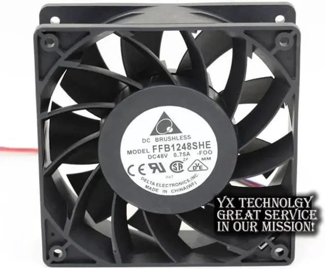Alt view image 5 of 6 - Delta and in FFB1248SHE 12038 12 cm 48v 0.57A double ball speed cooling fan 120*120*38mm