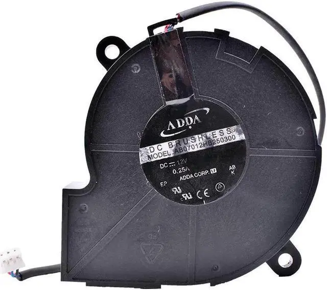 Alt view image 3 of 4 - AB07012HB250300 7025 70x70x25mm 7CM 12V 0.25A Double Ball Bearing Projector Blower Fan