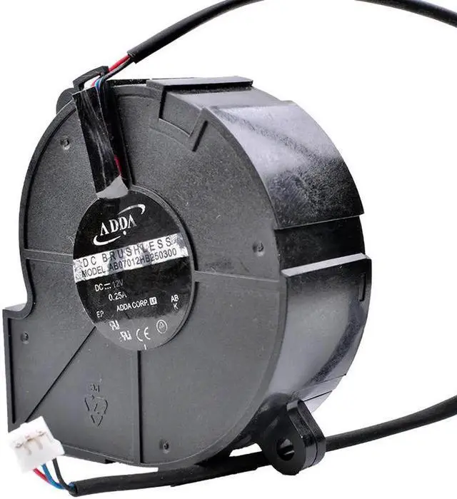 Alt view image 4 of 4 - AB07012HB250300 7025 70x70x25mm 7CM 12V 0.25A Double Ball Bearing Projector Blower Fan