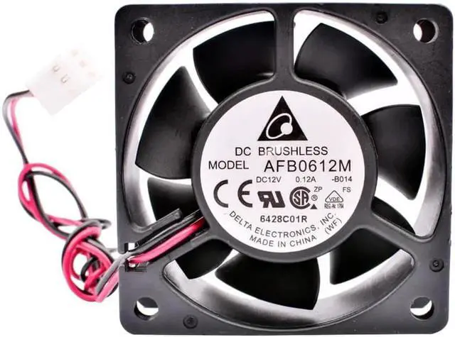 Alt view image 4 of 4 - AFB0612M 6cm 6025 60mm 60x60x25mm DC12V 0.12A Double ball bearing 2 lines Chassis power supply silent cooling fan