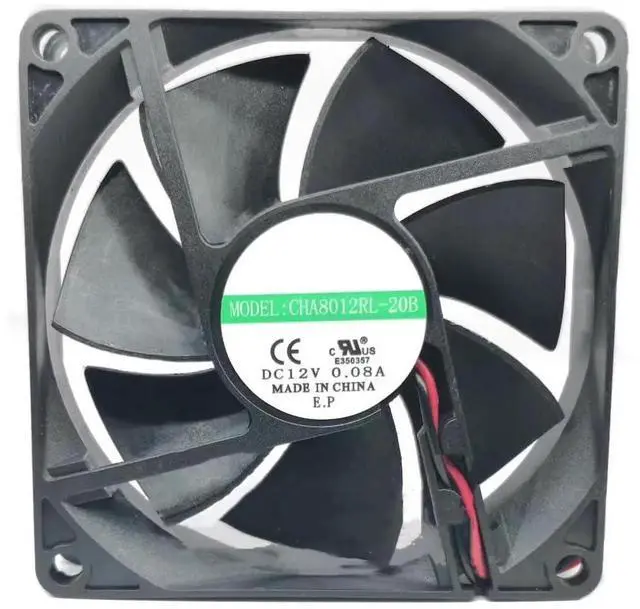 Main image of DC12V 0.08A CHA8012RL-20B 8020 8cm 2-Wire Silent Cooling Fan