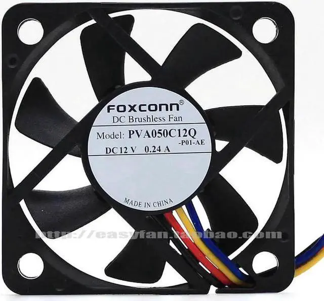 Alt view image 4 of 4 - PVA050C12Q 5cm 5010 50mm fan 50x50x10mm 12V 0.24A Hydraulic bearing 4-wire PWM high volume air cooling fan