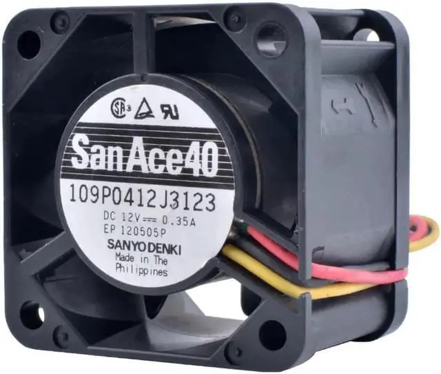 Alt view image 3 of 4 - 109P0412J3123 4cm 4028 40mm fan 12V 0.35A Double Ball Bearing Server Frequency Converter Cooling Fan