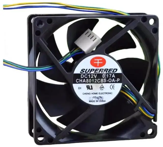Alt view image 3 of 3 - CHA8012CBS-OA-P 12V 0.17A 8025 Cooling Fan 80X80X25MM 4-Wire