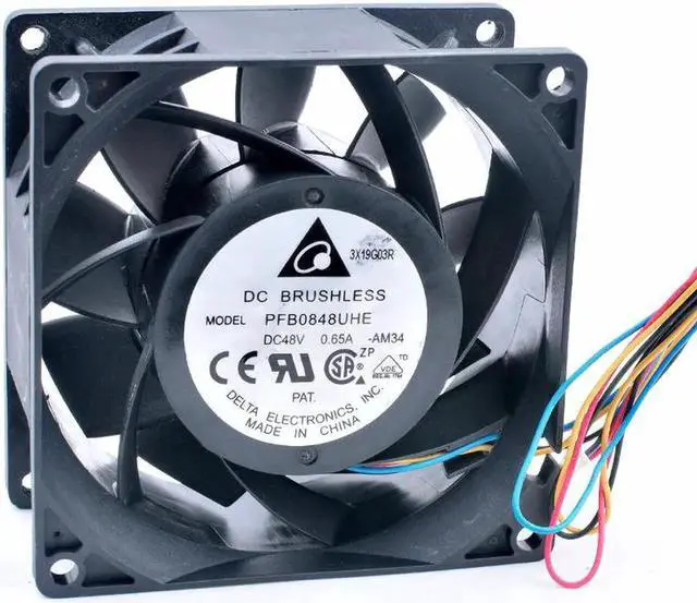 Alt view image 2 of 4 - PFB0848UHE 8cm 80mm fan 80x80x38mm DC48V 0.65A 4 lines high-volume cooling fan for server chassis