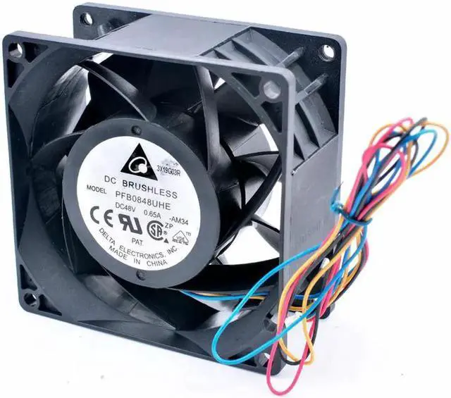 Alt view image 4 of 4 - PFB0848UHE 8cm 80mm fan 80x80x38mm DC48V 0.65A 4 lines high-volume cooling fan for server chassis