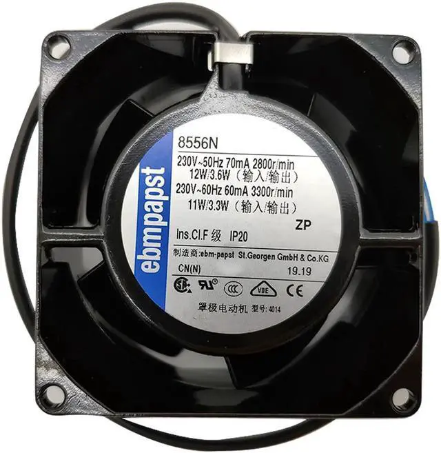 Main image of 8556N 230V 8cm ebmpapst 8038 12W AC Compact fan high temperature resistant Axial fan