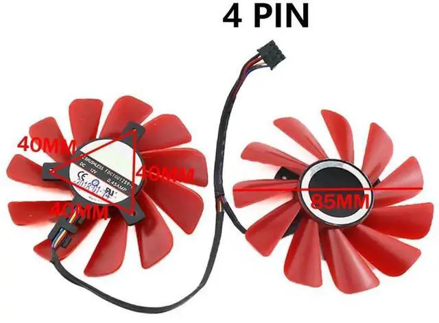 Alt view image 5 of 6 - Graphics Card Cooling Fans Suitable forXFX RX 470 570 580 RS Series Desktop FDC10U12S9-C 85mm 12V 0.45A 4Pin Video Card Cooler Fans GPU Fan