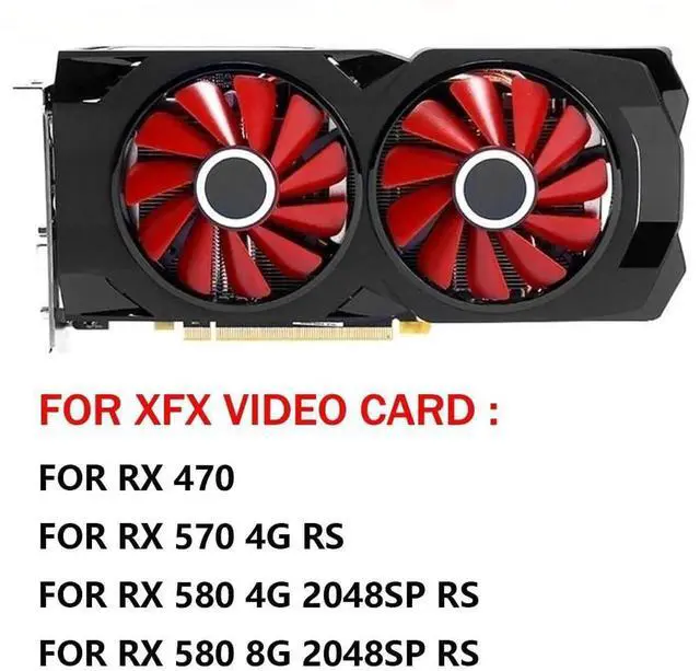 Alt view image 2 of 6 - Graphics Card Cooling Fans Suitable forXFX RX 470 570 580 RS Series Desktop FDC10U12S9-C 85mm 12V 0.45A 4Pin Video Card Cooler Fans GPU Fan