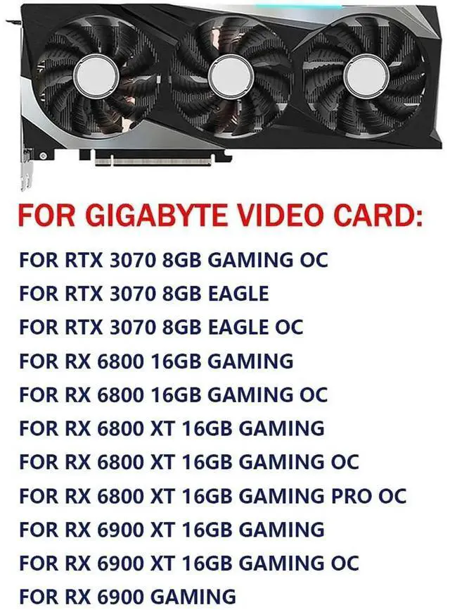Alt view image 4 of 6 - Graphics Card Cooling Fans Suitable forGigabyte RX 6800 6800XT 6900 6900XT Gaming RTX 3070 Eagle Series Desktop T128015SU 83mm 12V 0.50A 4Pin Video Card Cooler Fans GPU Fan (Fan-B)