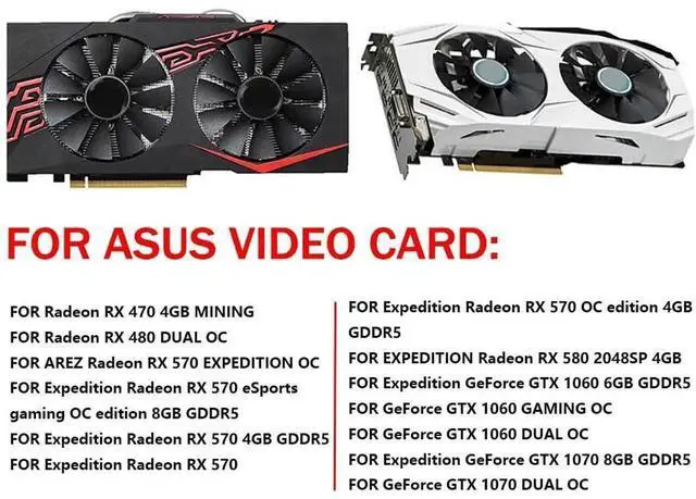 Alt view image 2 of 6 - Graphics Card Cooling Fans Suitable forASUS RX470 Mini Dual RX480 Expedition RX570 580 Expedition GTX1060 1070 Dual GTX1060 1070 Series Desktop FDC10U12S9-C 87mm 12V 0.45A 4Pin (Fan-A)