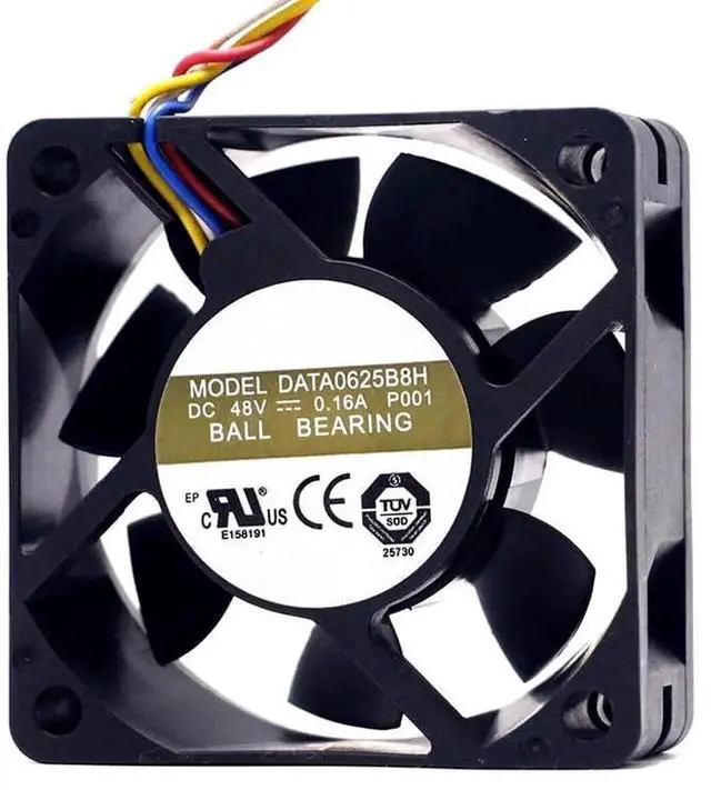 Alt view image 5 of 5 - DC48V 0.16A DATA0625B8H 6025 6cm 4-wire double ball bearing inverter cooling fan
