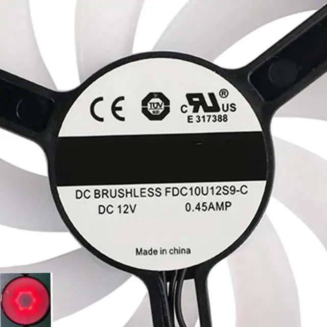 Main image of Red LED Graphics Card Cooling Fans Suitable forXFX Radeon RX 470 480 RS RX 470D 570 RX 580 EDITIE Crimson Series Desktop FDC10U12S9-C (Red LED Fans) 93mm 12V 0.45A 4Pin GPU Fan (Fan-A)