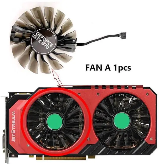 Alt view image 5 of 6 - Graphics Card Cooling Fans Suitable for MAXSUN PALIT EMTEK GTX 950 960 970 1060 Jetstream Series Desktop GA92S2H 85mm 12V 0.35A 4Pin Video Card Cooler Fans GPU Fan (Fan-A)
