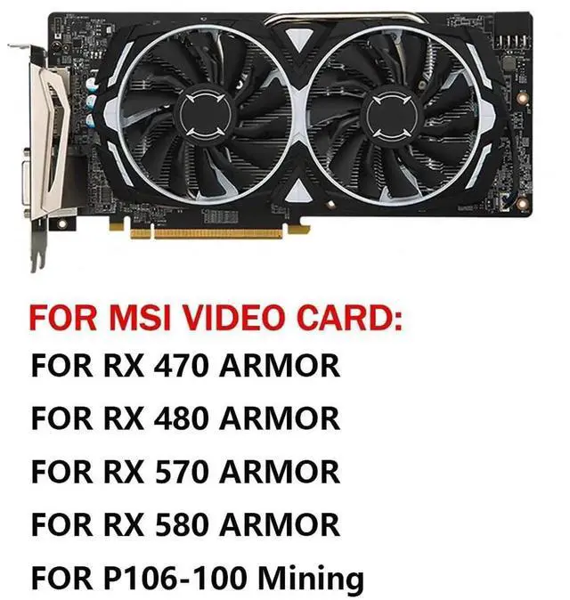 Alt view image 3 of 6 - Graphics Card Cooling Fans Suitable forMSI RX 470 480 570 580 Armor P106 Mining Series Desktop PLD09210S12HH 85mm 12V 0.40A 4Pin Video Card Cooler Fans GPU Fan